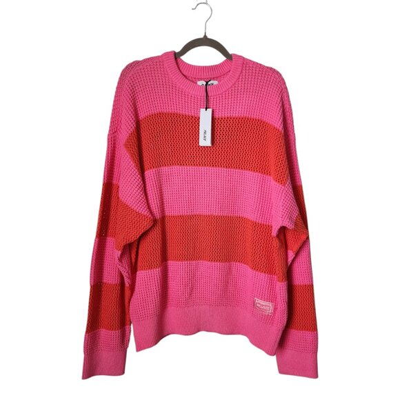 PALACE Open Stripe Knit 'Pink/Orange' SS 2024 NEW WITH TAGS Size XL - Picture 1 of 9